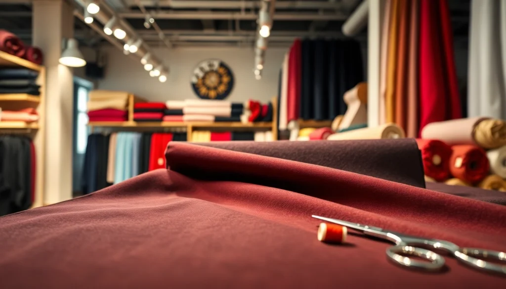 Punta di Roma-stof met luxe textuur en kleuren in een creatieve naaiomgeving